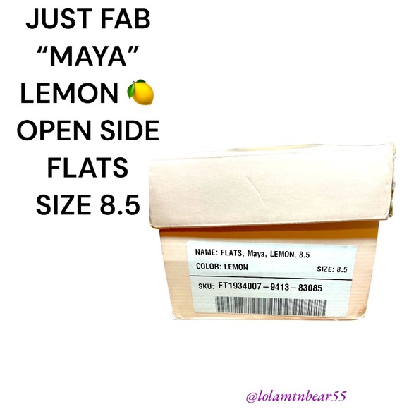 JUST FAB BRAND “MAYA” LEMON 🍋 FLATS, SIZE 8.5-OPEN SIDES, EXCELLENT CONDITION - Picture 13 of 16